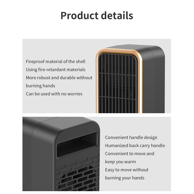 Электрический обогреватель 500 Вт для обогрева помещения, защита от перегрева, керамический обогреватель 220 В, низкий уровень шума для бытовой техники в спальне