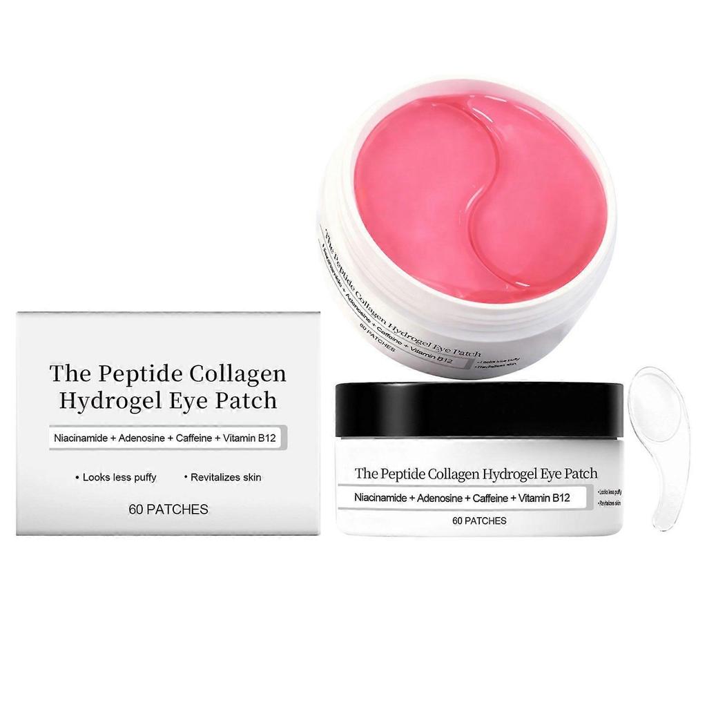 60pcs Under Eye Mask for Women, Peptide Collagen Hydrogel Eye Patch Anti-Aging Fights Fine Lines for Puffy Eyes and Dark Circles less
