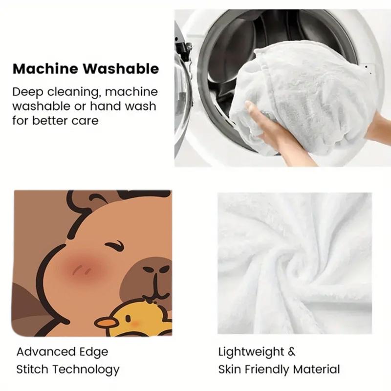 Capybara 2D Flat Pattern Flannel Blanket High quality All Seasons Warmth and Comfort Perfect for Christmas Gifts.MMT0918357