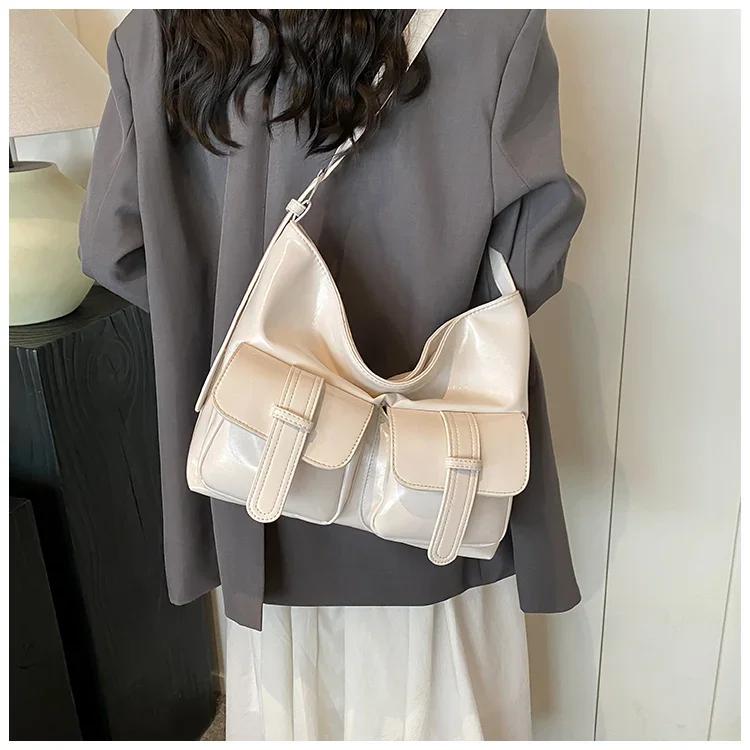 Твердые мягкие внутренние отделения сумки через плечо большой емкости швейная линия горячая распродажа женские сумки из искусственной кожи на молнии