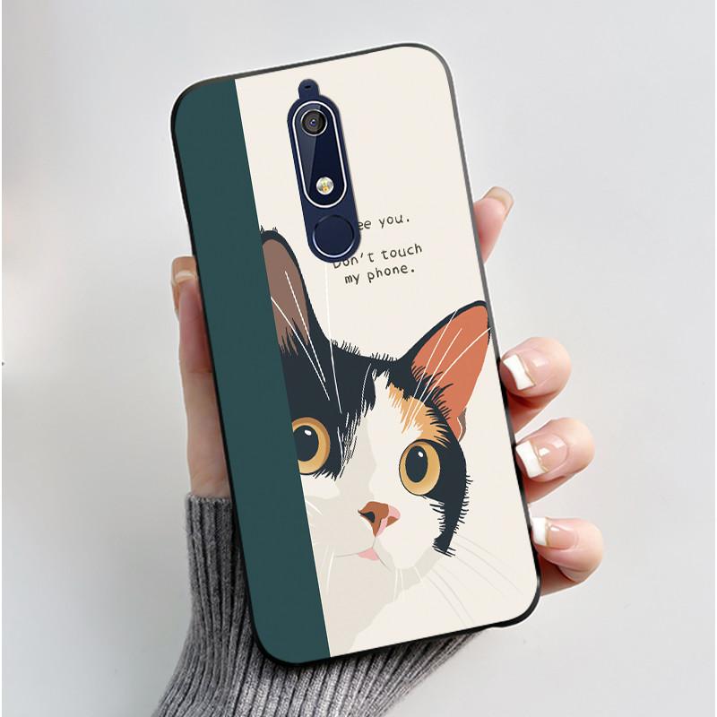 Чехол Для Nokia 5.1 6.1 Эстетичный Роскошный Милый Крутой Мальчики Девочки Мягкий силикон Чехол для телефона Задняя крышка Черный Матовый Защитный чехол