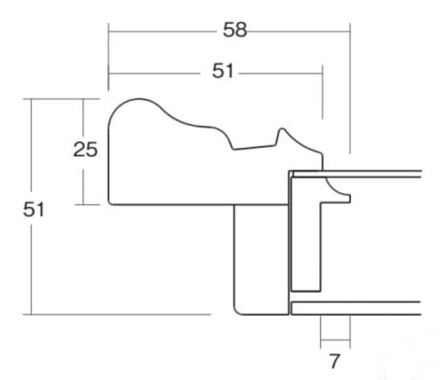 Рама для масляной живописи 8164 акриловая с задником из МДФ с УФ-защитой (золото, F10)