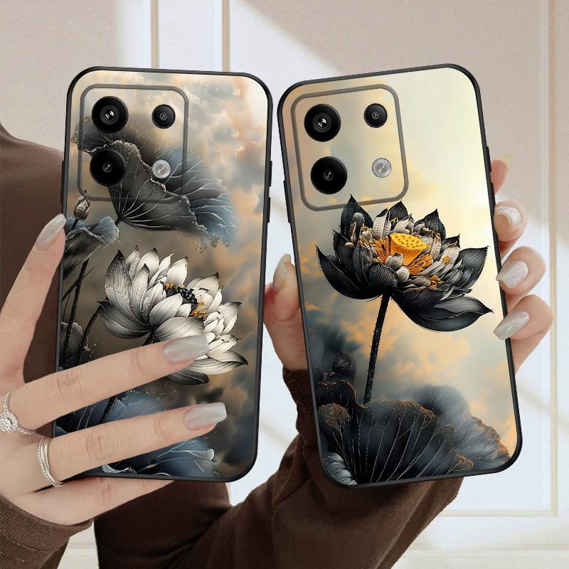 Масляная живопись Лотос Для Redmi Note 9 9S 10 11 12 12S 13 Pro+ Plus 5G India 14 Pro 4G Global 14S 13C 14C силиконовый мягкий чехол для телефона