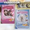 Vintage Notebook Cute Cartoon Cat Puppy Coil Notepad Kawaii Student Scrapbook A5 Horizontal Line Big Journal Back To School