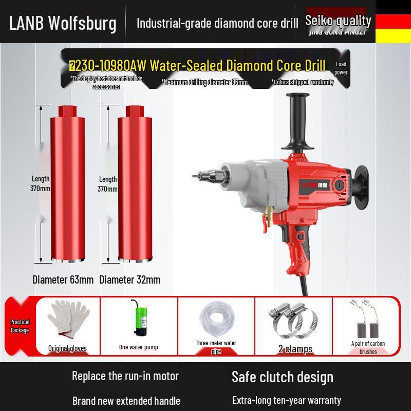 Diamond Core Drill Machine: Handheld & Stand, Wet/Dry, Concrete & AC Hole Opener, Water Drill Mixer
