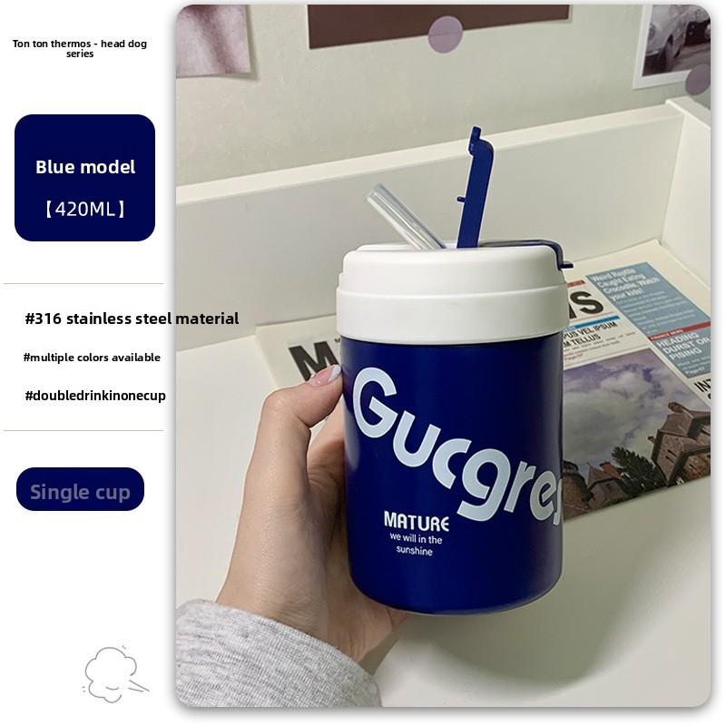 Childrens Travel Insulated Water Bottle With Straw Leakproof For Kids And Teens