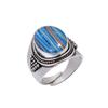 Кольцо Blue Rainbow Calsilica 925 Sterling Silver V5634, синее кольцо, овальное кольцо, подарок на День святого Валентина, подарок для нее, подарок на день рождения, ювелирные изделия ручной работы, серебро