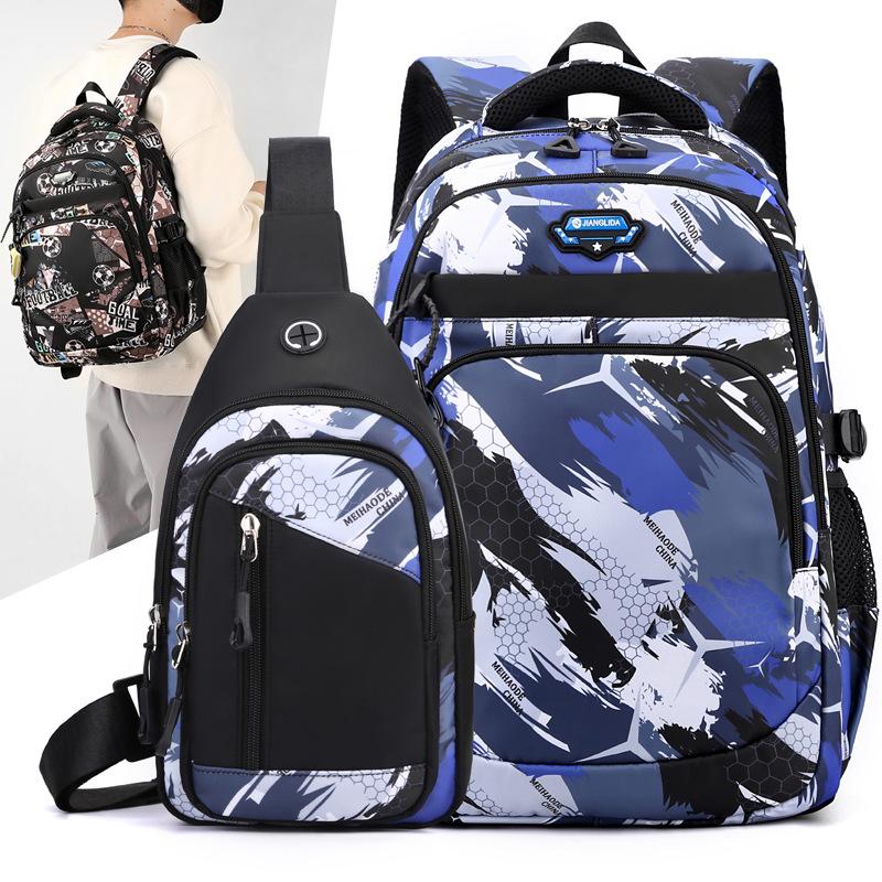 College Student Boys Lightweight Schoolbag for Men Commuting Outdoor Travel Backpack Oxford Cloth Computer Bag