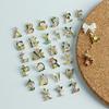 Floral Art English Letter Drip Oil Alloy Charms for DIY Jewelry & Bracelet Pendants