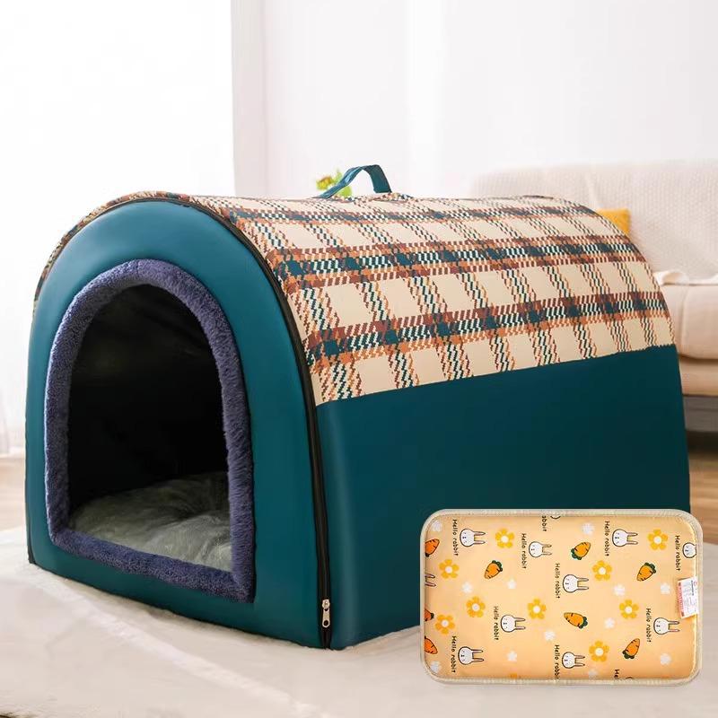 Собачья будка, чтобы держать больших собак в тепле зимой. Собачья будка зимой. Съемный и моющийся для золотистых ретриверов. Подходит для всех сезонов.