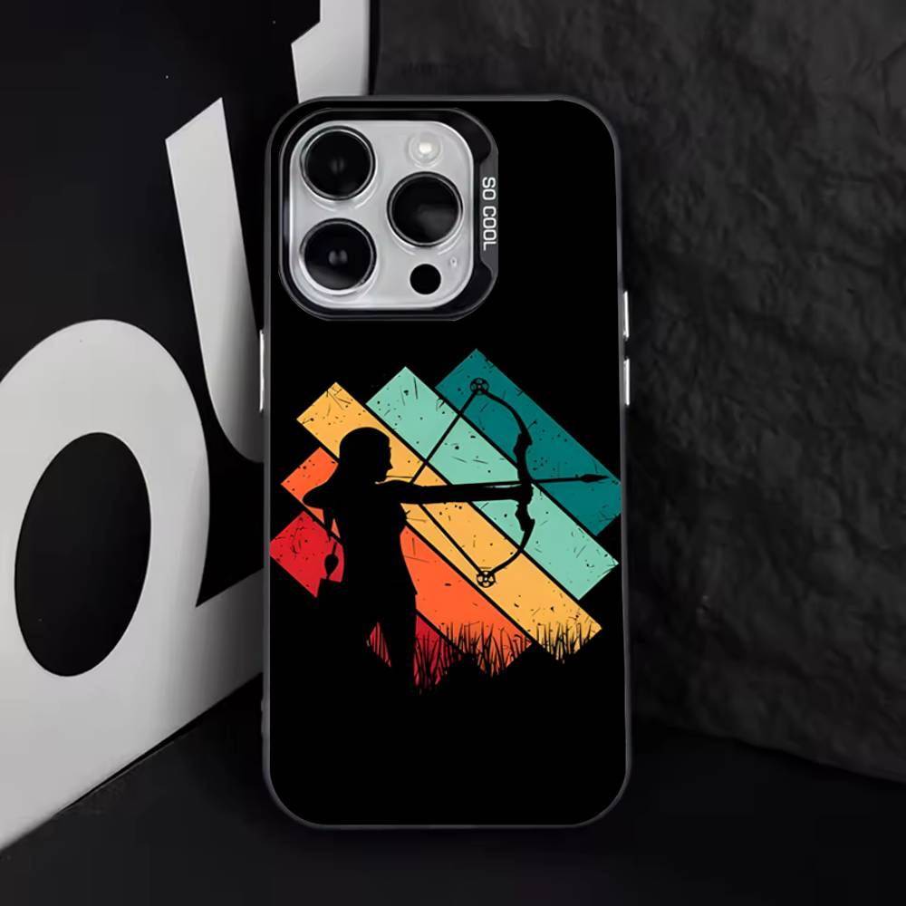 Archery Sprot Cool Phone Case For iPhone 17,16,15,14,13,12,11,Pro,XS,Max,Plus,Mini,SE4,E Black Matte Shockproof Cover