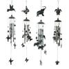 Retro Metal Animal Wind Chimes 3D Hummingbird Memorial Wind Aluminum Tubes