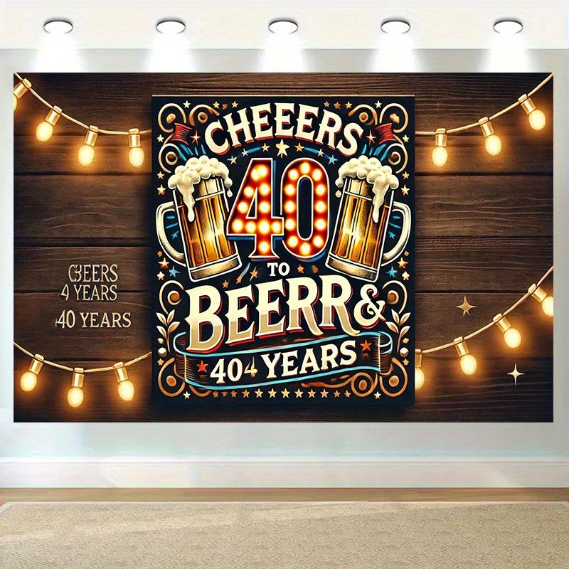 1 pack: Polyester banner for celebrating 40th anniversary, anniversary background fabric, suitable for indoor and outdoor use
