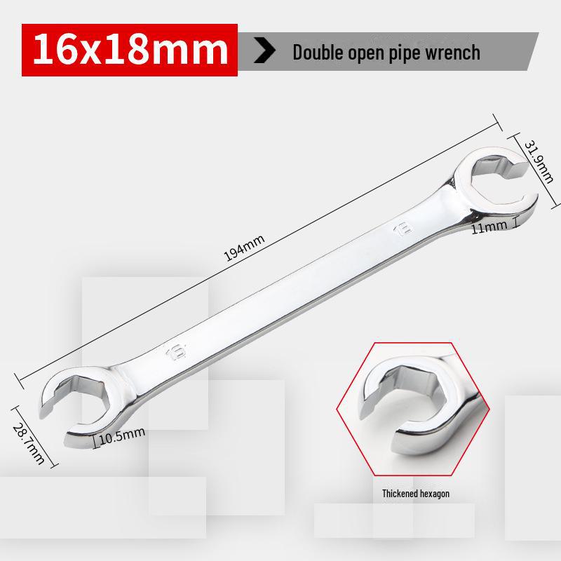 Двусторонний шестигранный гаечный ключ с открытым зевом для разборки масляных трубок высокого давления и тормозных трубок