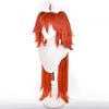 Парик для косплея Koleda Belobog Game ZZZ Orange Red Long с двойными хвостиками из термостойких синтетических волос для Хэллоуина + шапочка для парика