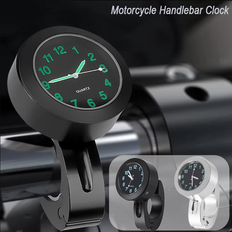 Universal Waterproof Chrome Motorcycle Bike Handlebar Mount Night Vision Buckle Mount Quartz Watch For Motobike Bicycle