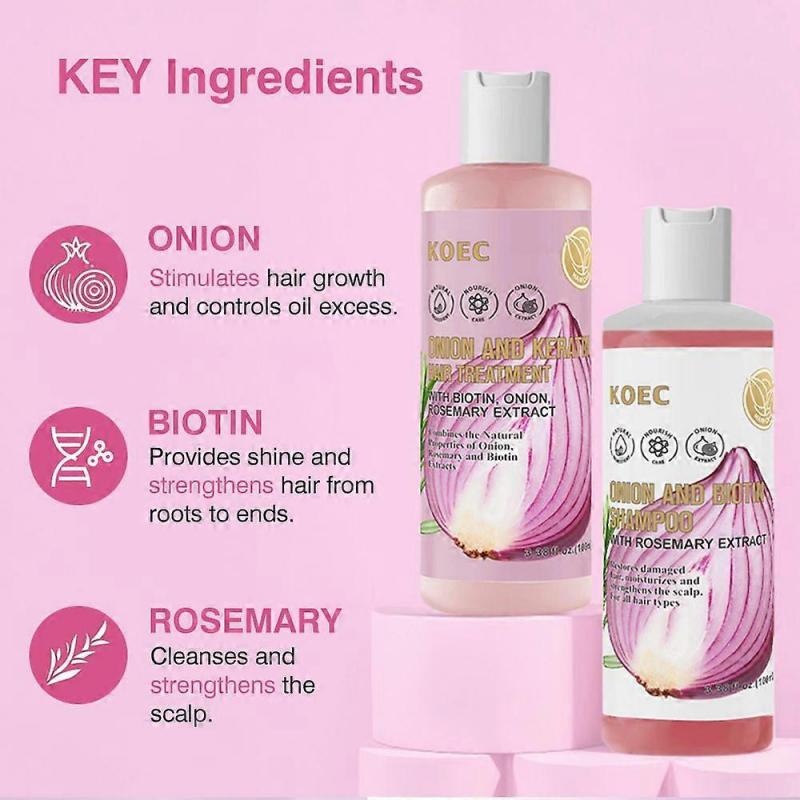 2 шт. Шампунь с биотином и розмарином для волос, Натуральный уход за волосами, Шампунь для роста, Подходит для всех типов волос, Уменьшение выпадения волос, Стимулирование роста волос