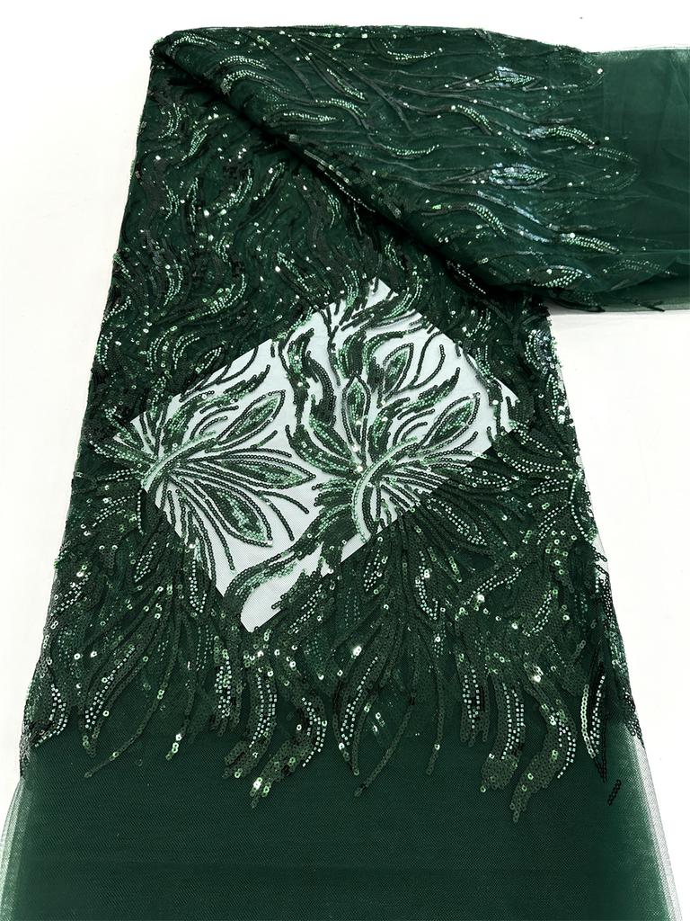 5 ярдов Роскошное африканское кружево с пайетками для жениха 2025 Высококачественные французские нигерийские сетчатые кружевные ткани для шитья платья свадьбы