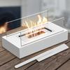 Настольный камин с двойными стеклянными панелями для использования в помещении, на открытом воздухе, на заднем дворе, на балконе, на террасе, прямоугольный камин