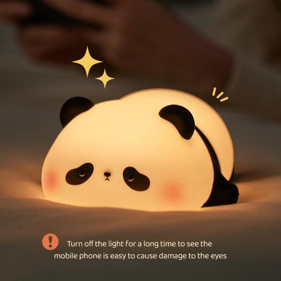 Ночной светильник с милой пандой, новинка, прикроватная лампа с изображением животных и таймером, сенсорное управление, регулируемая силиконовая декоративная лампа