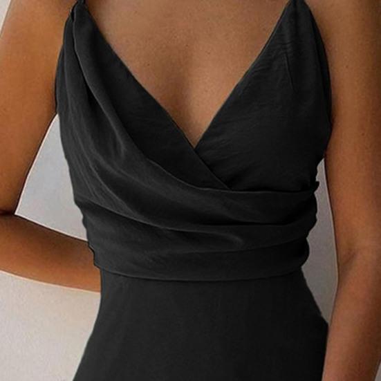 Платье женское с запахом, V-образным вырезом, разрезом по подолу, летнее, миди на бретелях с цветочным принтом