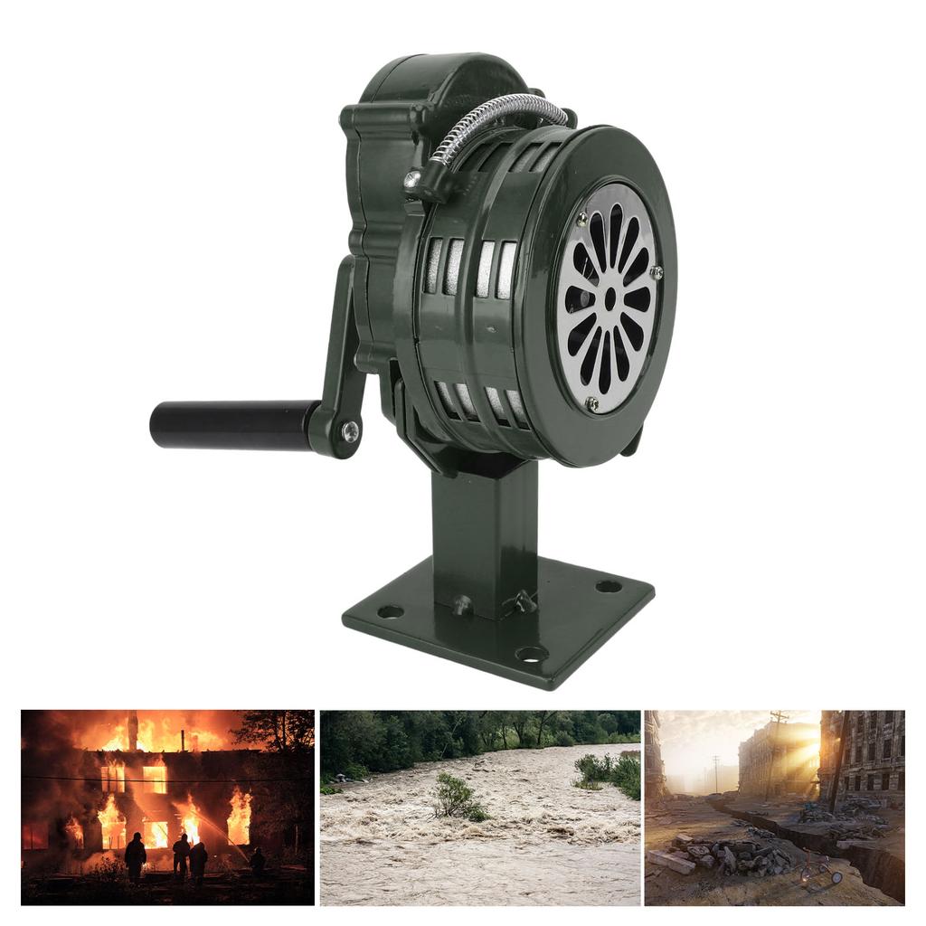 Hand Crank Siren Aluminium Alloy 110dB Loud Alarm Air Raid Tornado Siren Horns Alarm for Emergency