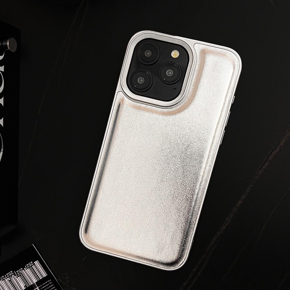 Серебристая выпуклая кожа для чехла Apple 11 iPhone11promax премиальное ощущение 11 однотонный 11 жесткий 11