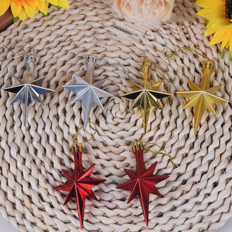 Рождественское украшение Пятиконечная звезда Рождественская елка Подвесные украшения Звезды Подвеска Рождество Новый год Вечеринка Домашнее украшение