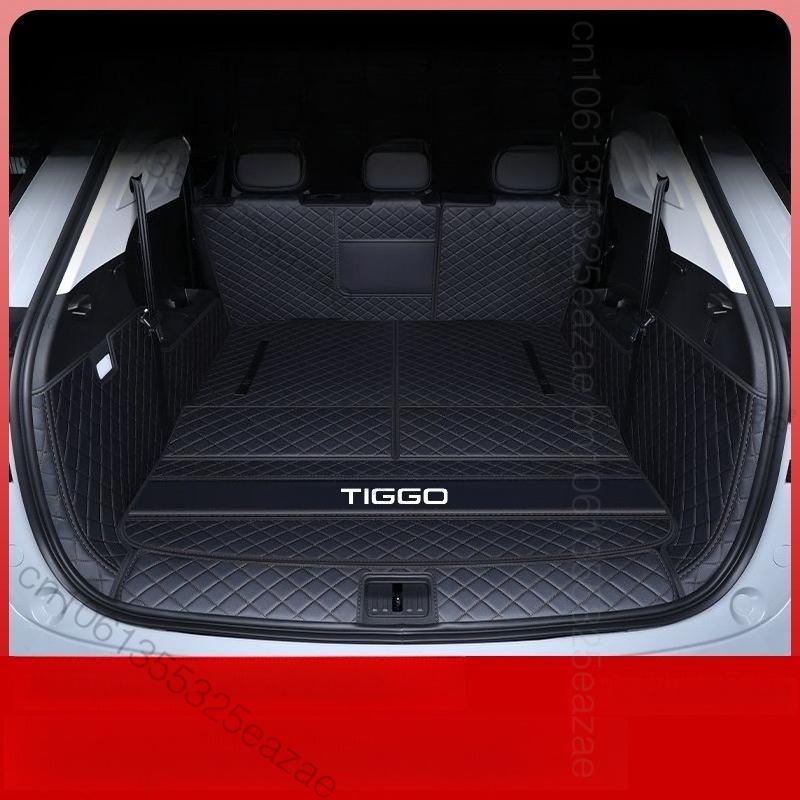 Для Chery Tiggo 9 CSH PHEV 2025 2026 Автомобильный коврик в багажник Автомобильный кожаный водонепроницаемый коврик на пол Автомобильные аксессуары для стайлинга Полностью Сур