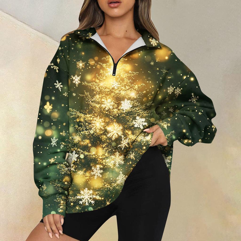 Женская повседневная мода с длинным рукавом и принтом, свободный свитшот на молнии