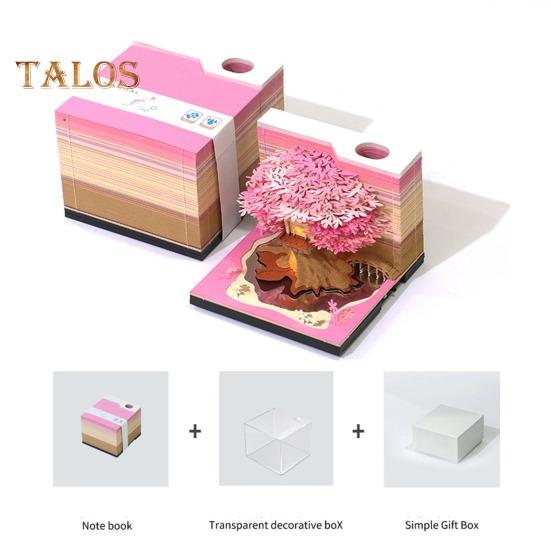 3D Tree House блокнот бумажная скульптура модель гладкий письменный стол календарь семейный блокнот со светодиодной подсветкой