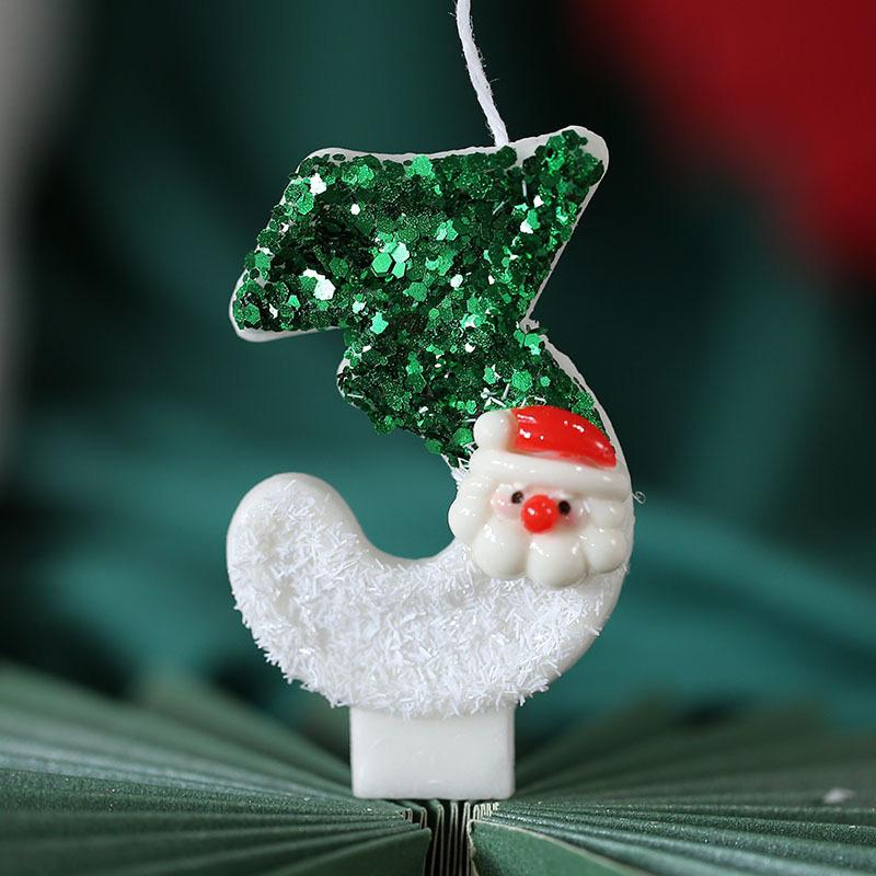 1 шт. 0-9 цифра для девочек свеча детская рождественская вечеринка торт топпер детский душ Санта-Клаус блестящая свадьба