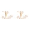 Серьги-гвоздики из серебра 925 пробы с жемчугом Dongdaemun Purchasing Fashion Temperament Серьги-гвоздики Простые висячие серьги с задней стороны для ношения в два приема