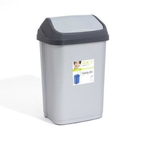 Poubelle Swing 25L - OKT - Gris - 260x340x540