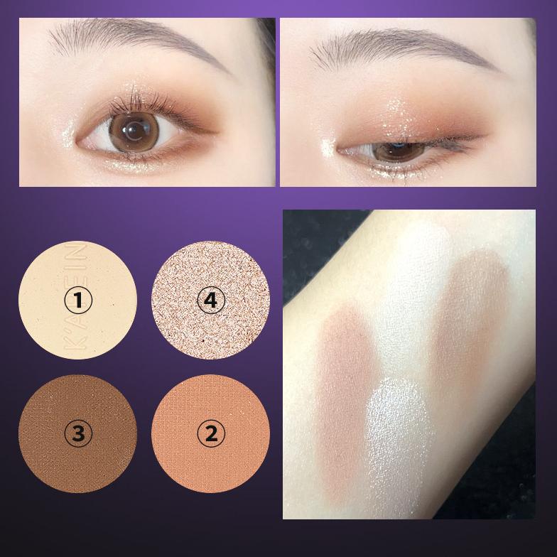 High Cold Heart Matte Pearl Fine Flash Водостойкая летняя дымчатая женская четырехцветная палитра теней для век