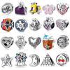 925 Sterling Silver Charm Pink Cz Beads Jewelry Making Fit Original European Charms Bracelets