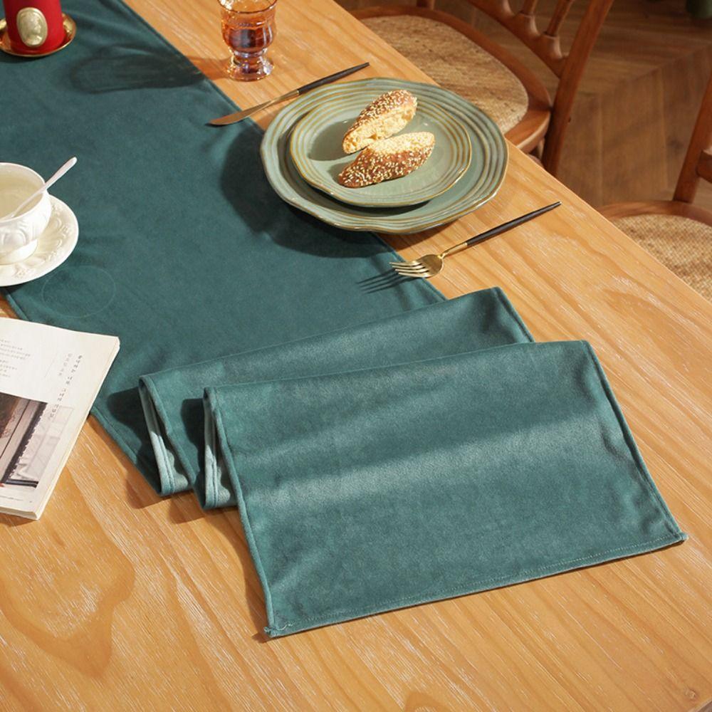 Vintage Velvet Table Runner American Style Table Cover Long Tablecloth Party Decor