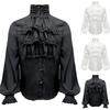Medieval Men's Coat Solid Color Fashion Steampunk Retro Men's Shirt Stand-up Collar