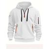 Fall And Winter Men's Casual Sports Multi-Zipper Arm Pocket Sweatshirt Pullover Hoodie