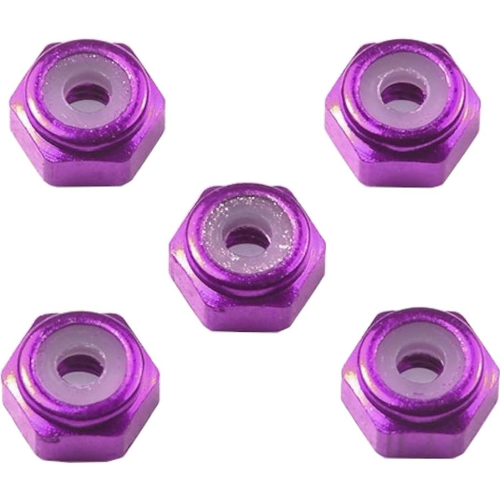 TAMIYA Mini 4WD 2mm Aluminum Lock Nut Set (Purple, 5pcs)