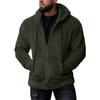 QICED Autumn Men's Fleece Cardigan Hooded Jacket