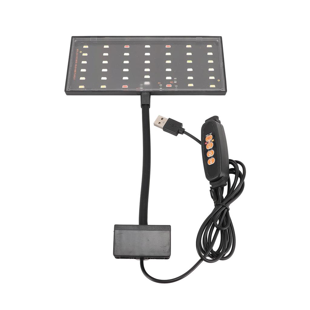 Clip On Aquarium Light USB Powered LED Dimmable 10 Speed Brightness Timing Control Fish Tank Clamp Light for Home Indoor