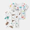2024 Summer New Children's Clothing T-shirt for Children Cotton Trendy Dinosaur Pattern Top for Boys Short Sleeves