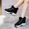 Fashion 2024 Women's High Heels Plush Warm Winter Sneakers Casual Women's Side Zipper Casual Shoes