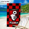 1PC Custom Name Beach Towel AFC Football Crest Beach Towel, Suitable for Camping, Travel, Beach Accessories, Super Absorbent, Family Gift
