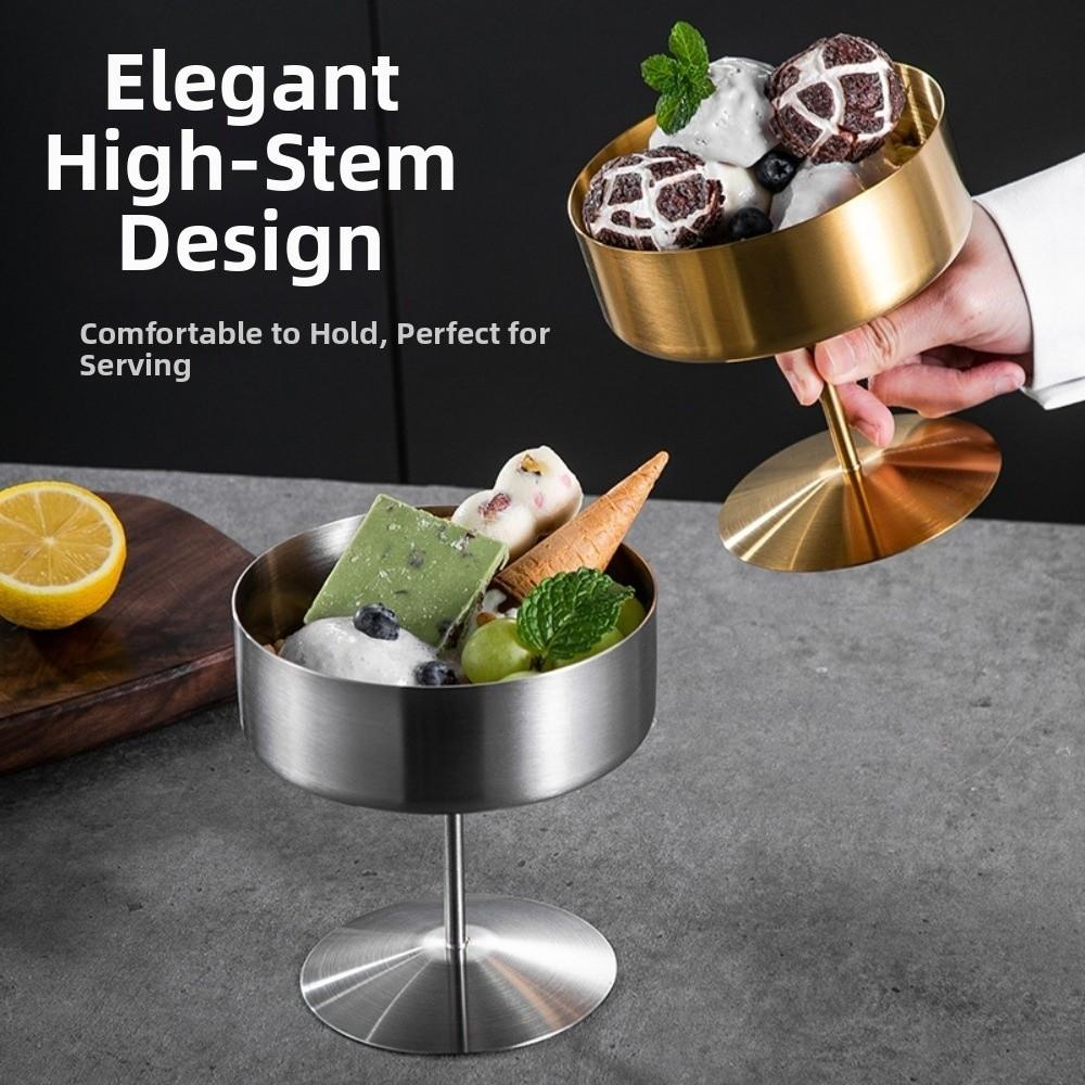 304 Stainless Steel Dessert Serving Cup Reusable Pudding Cup Bars Parties