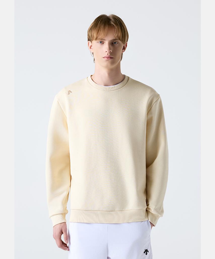 DESCENTE Sports Terry Wording Logo Sweatshirt Ivory Sr123Uht11 (B Type)