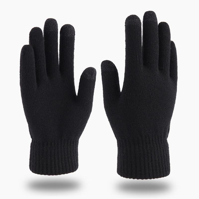 Cozy Knitted Split-Finger Wool Gloves for Autumn & Winter – Thick, Warm, Touchscreen-Friendly
