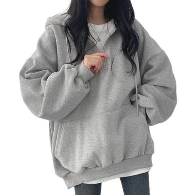 LrisIuza Echo Oversized Sweatshirt for and Long Loose Plus Sizes Stylish Crew Cute Korean Perfect for Flattering and Women's Zip-Up Spring, Autumn,
