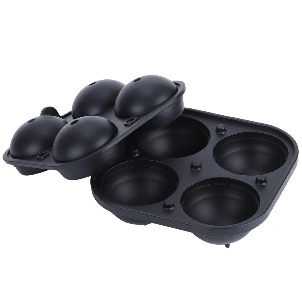 Multifunction DIY 4 Hole Non‑Stick Silicone Ice Ball Molds Maker Tray 6cm Kitchen Tools